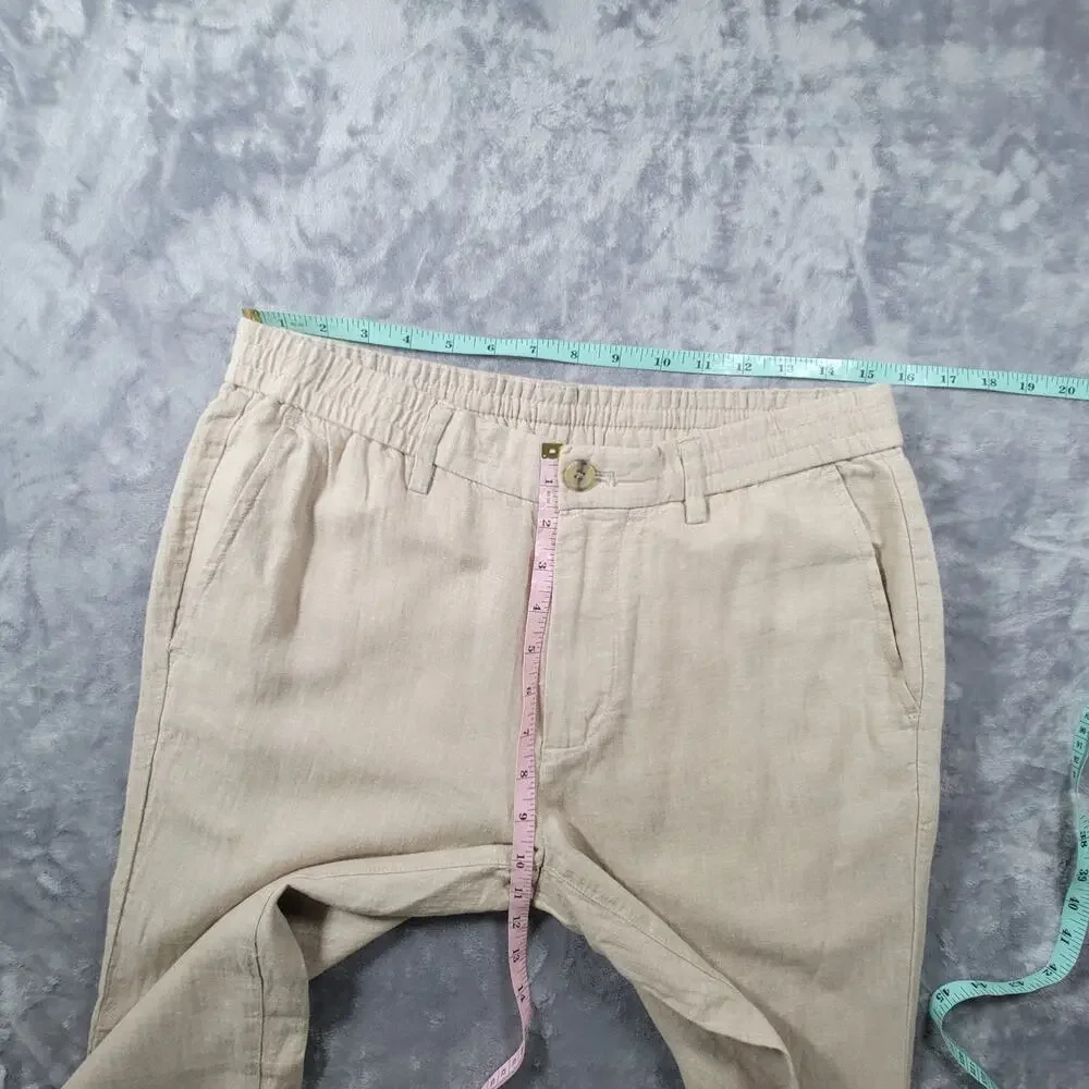 NWT Banana Republic Mens 31x32 (29L) Mason Athletic Tapered Linen Blend Pants